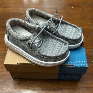 Hey Dude Gray and White Moccasin Slip-On Shoes